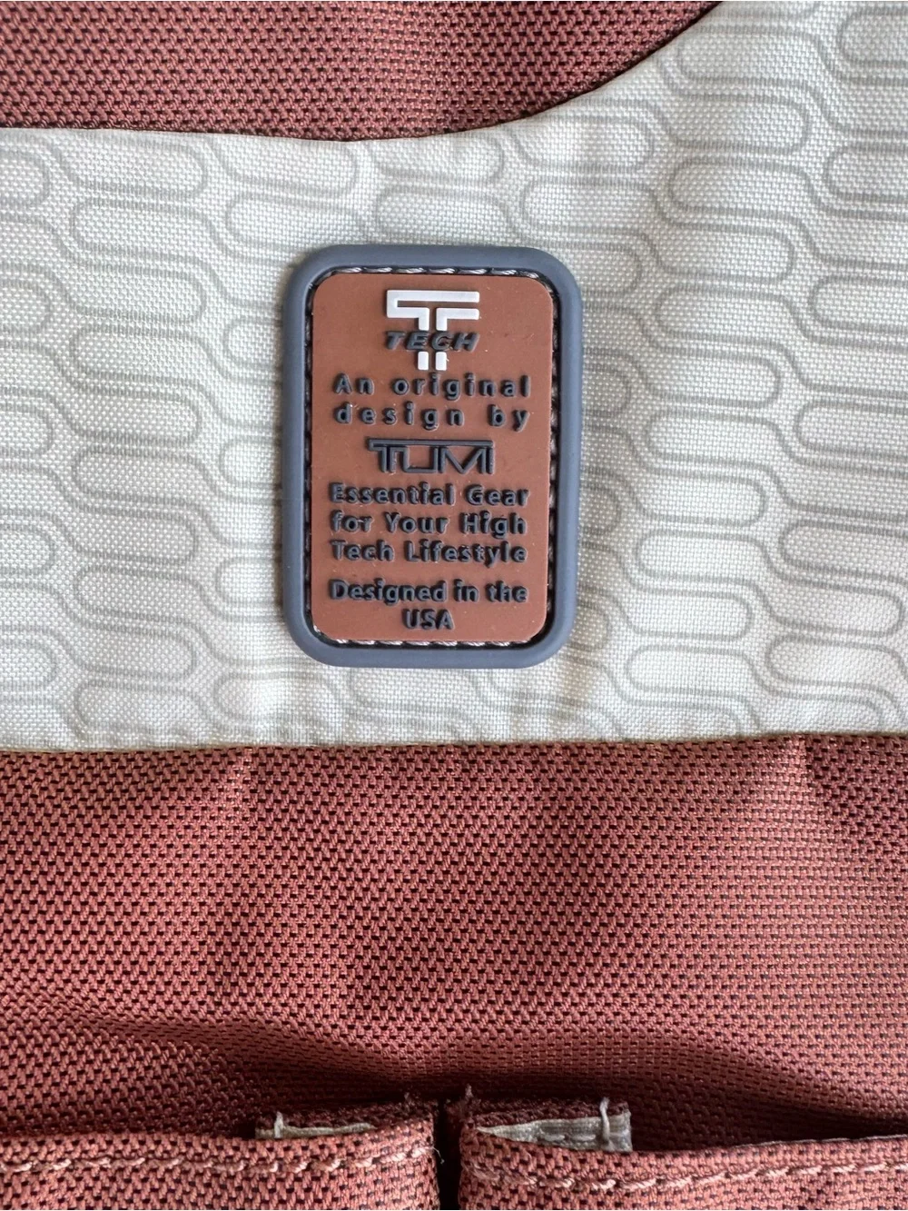 Tumi Unisex Rust and Gray Waist Body Crossbody Tech Bag